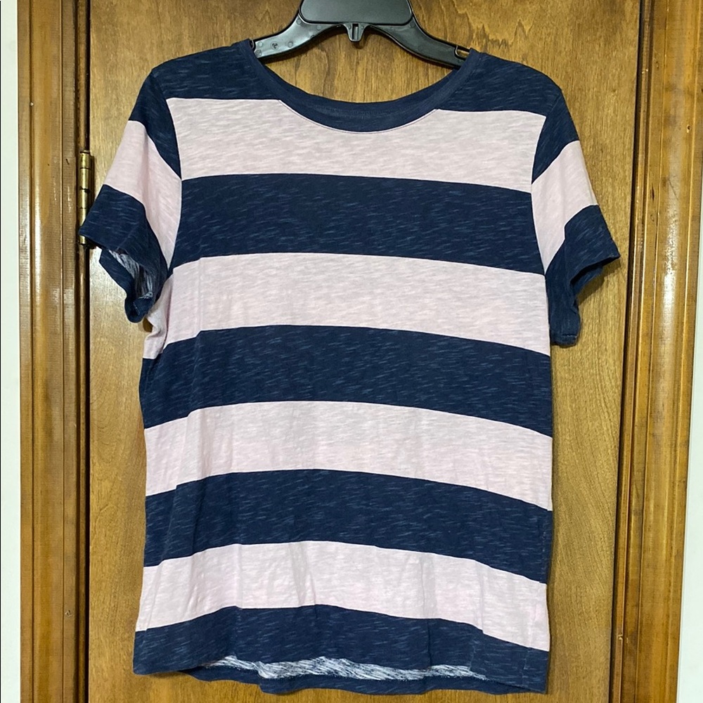 Striped Navy and Pink Women's Top